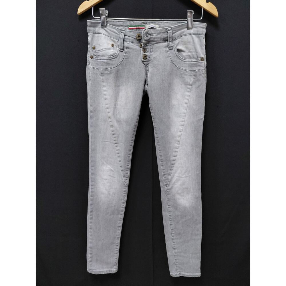 PLEASE Denim Made in Italy Gray Skinny Jeans Solid Stretch See Measurements